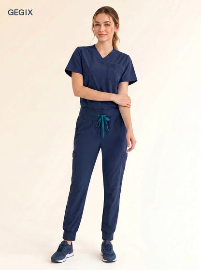 GEGIX Women Classic Scrub Suits Set - Tailored Comfort Workwear