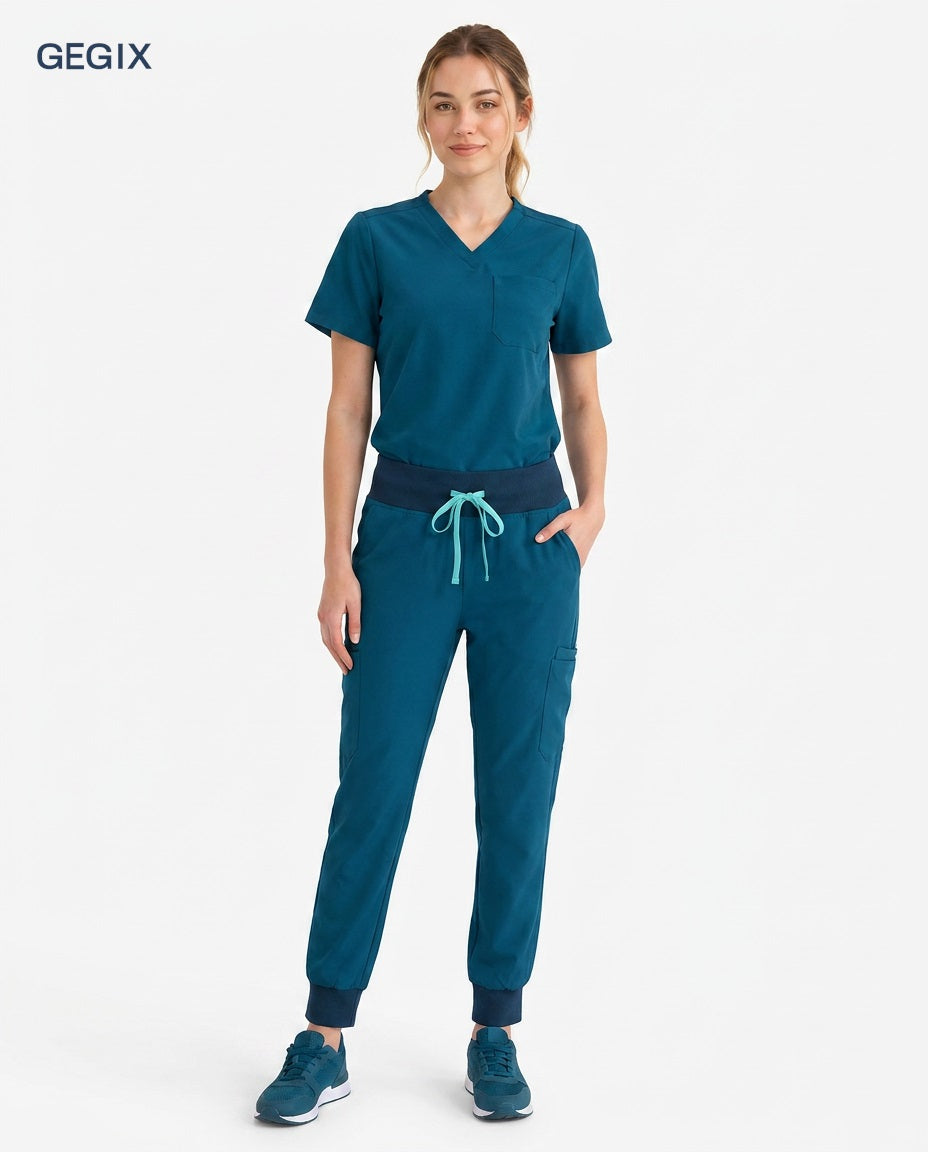 GEGIX Women Classic Scrub Suits Set - Tailored Comfort Workwear