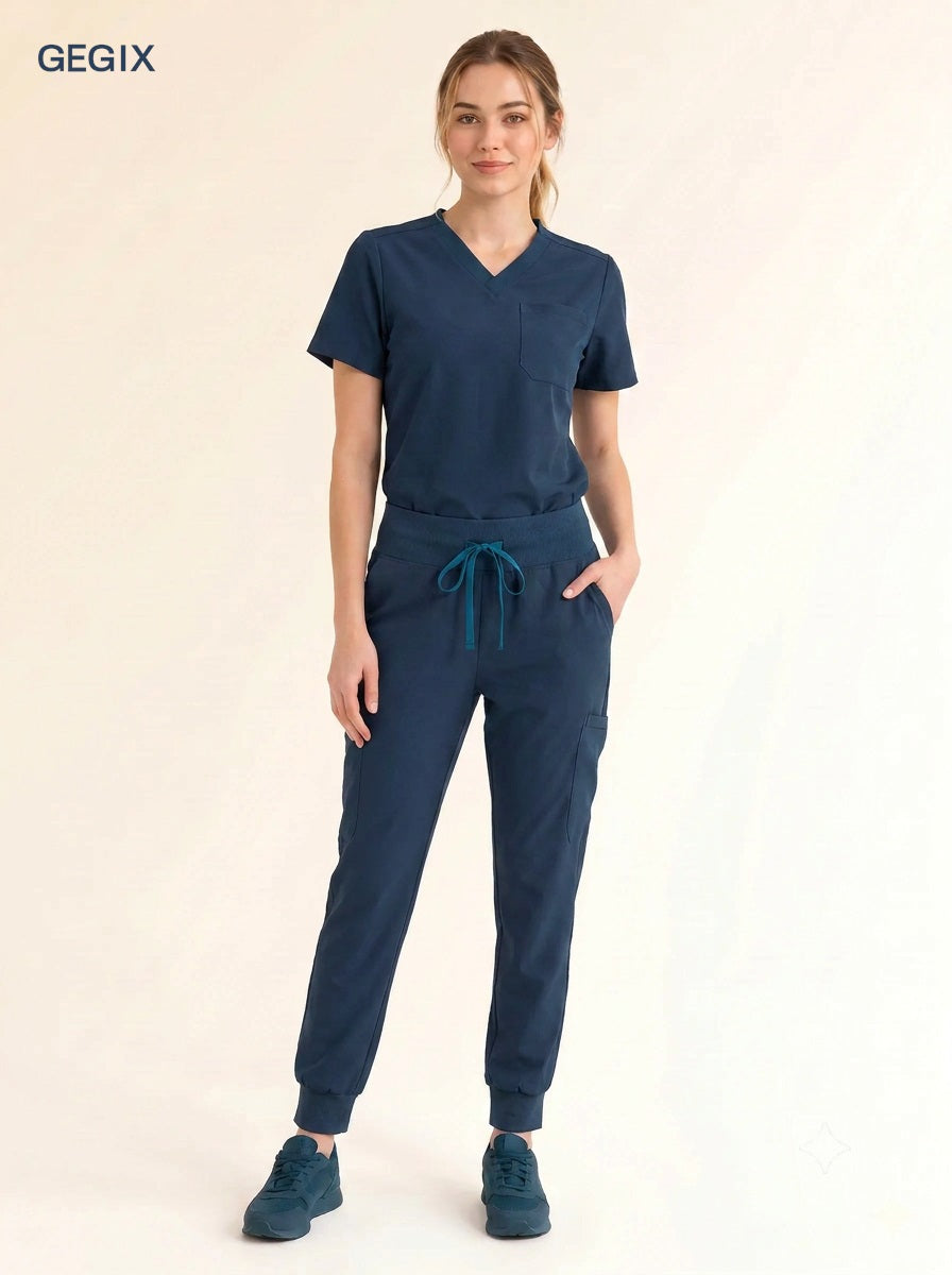 GEGIX Women Classic Scrub Suits Set - Tailored Comfort Workwear