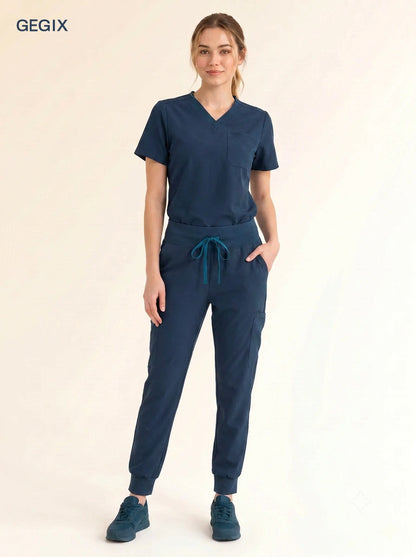 GEGIX Women Classic Scrub Suits Set - Tailored Comfort Workwear