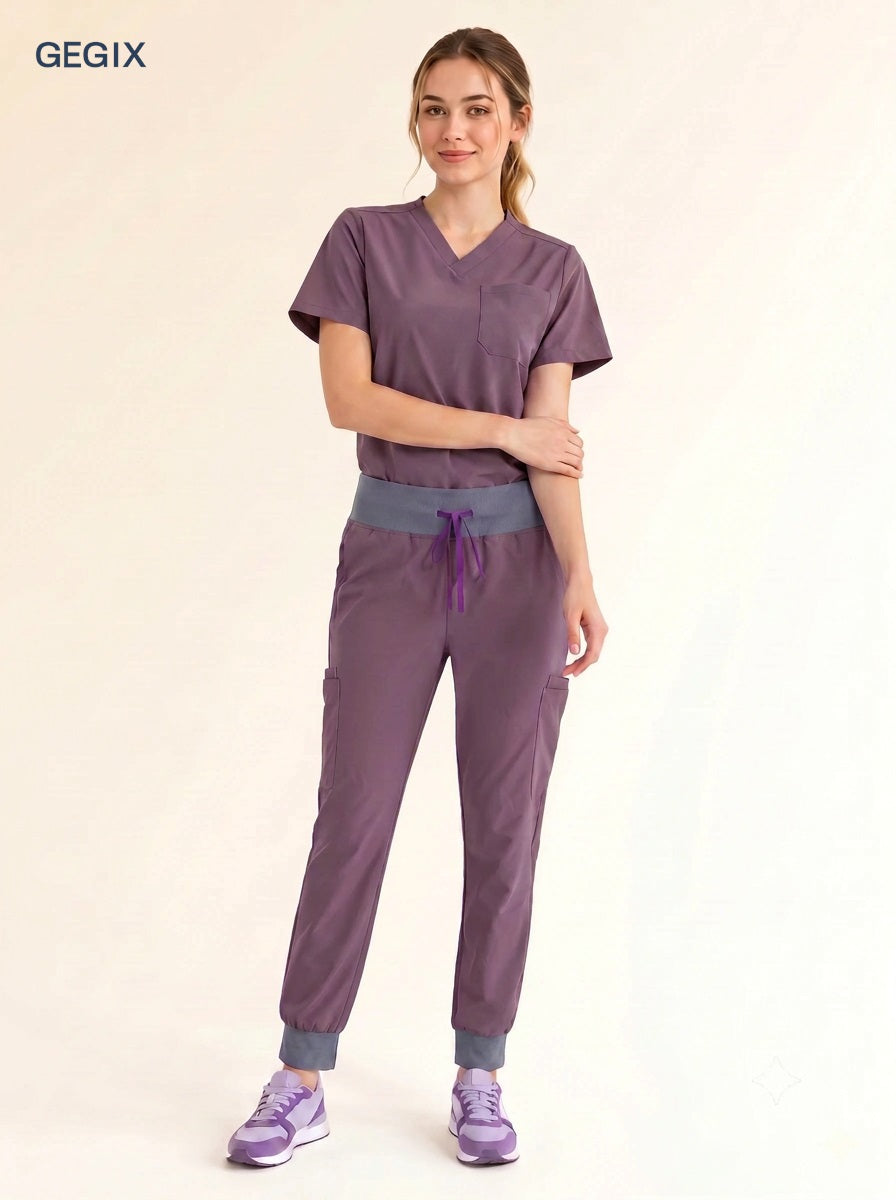 GEGIX Women Classic Scrub Suits Set - Tailored Comfort Workwear