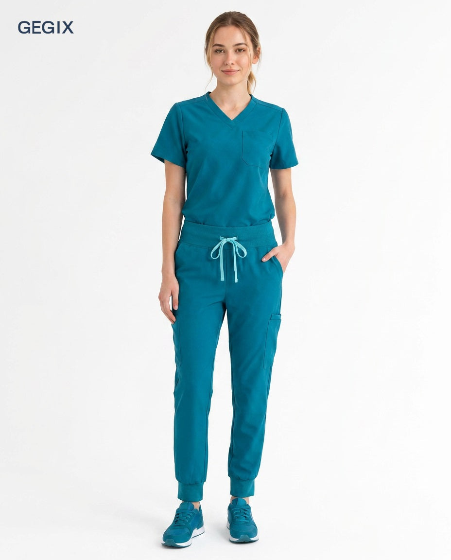 GEGIX Women Classic Scrub Suits Set - Tailored Comfort Workwear