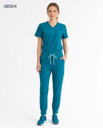 GEGIX Women Classic Scrub Suits Set - Tailored Comfort Workwear