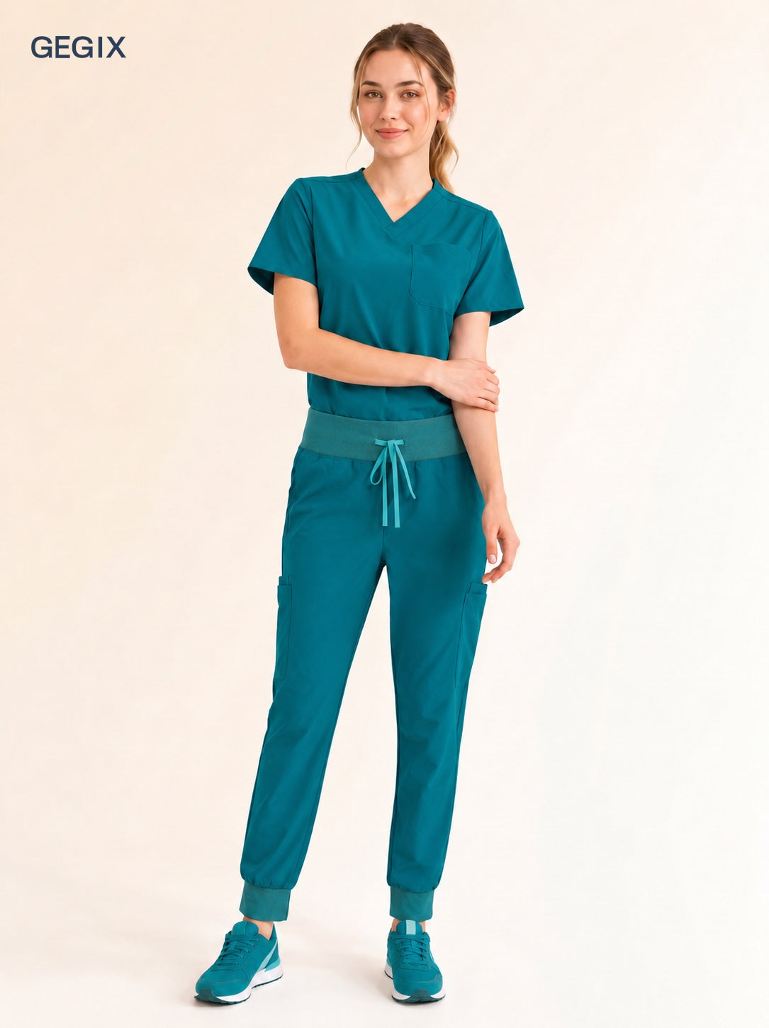 GEGIX Women Classic Scrub Suits Set - Tailored Comfort Workwear