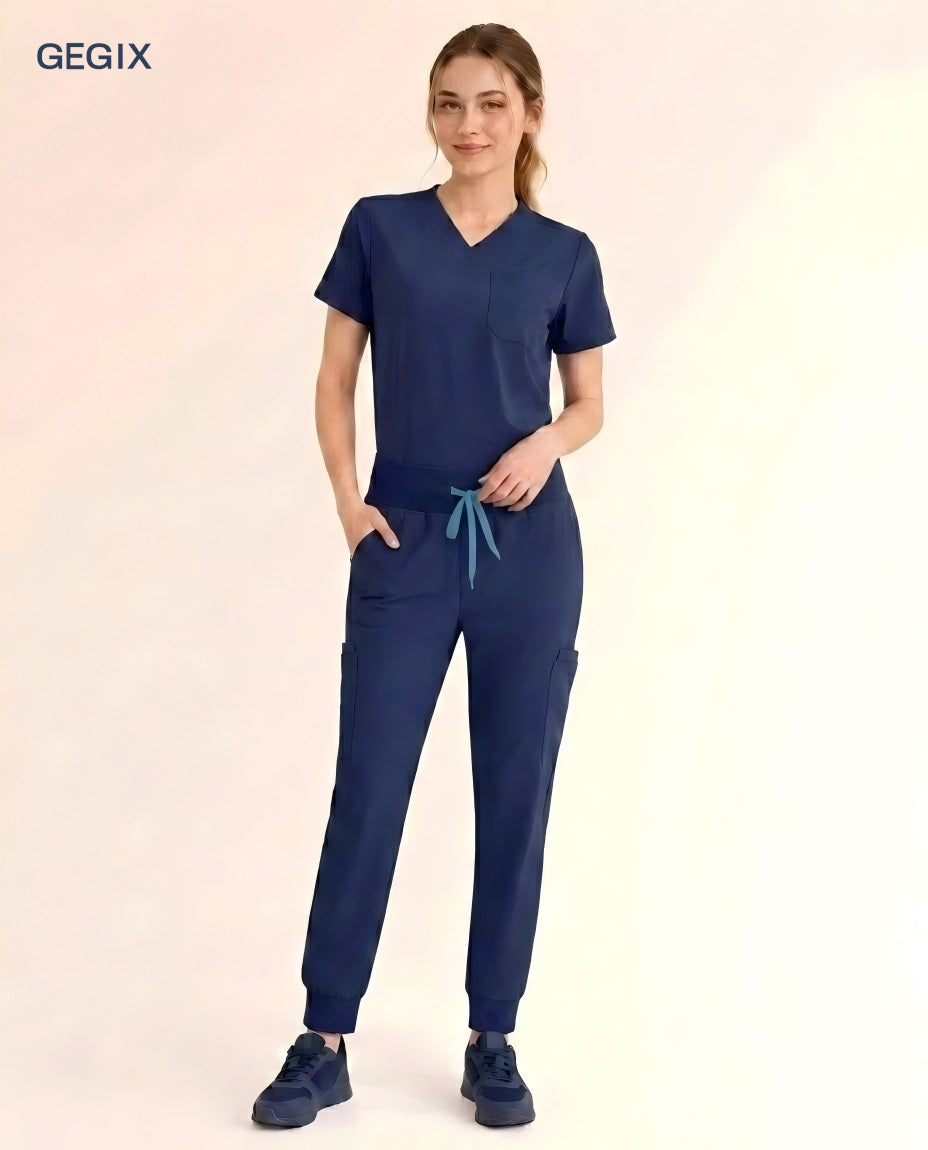 GEGIX Women Classic Scrub Suits Set - Tailored Comfort Workwear