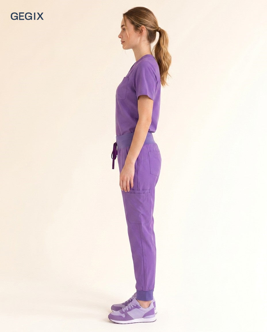 GEGIX Women Classic Scrub Suits Set - Tailored Comfort Workwear