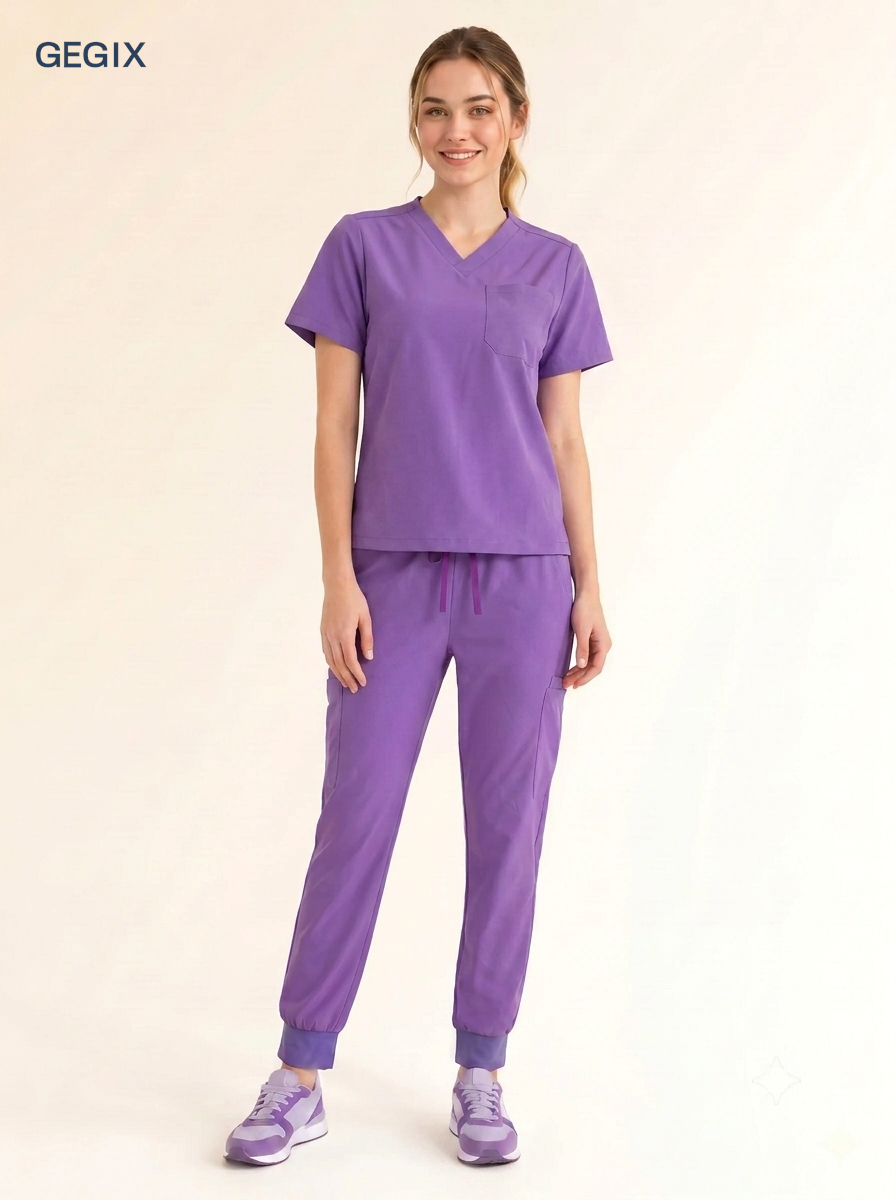 GEGIX Women Classic Scrub Suits Set - Tailored Comfort Workwear