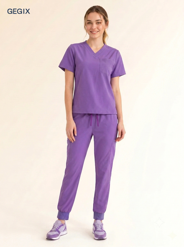 GEGIX Women Classic Scrub Suits Set - Tailored Comfort Workwear