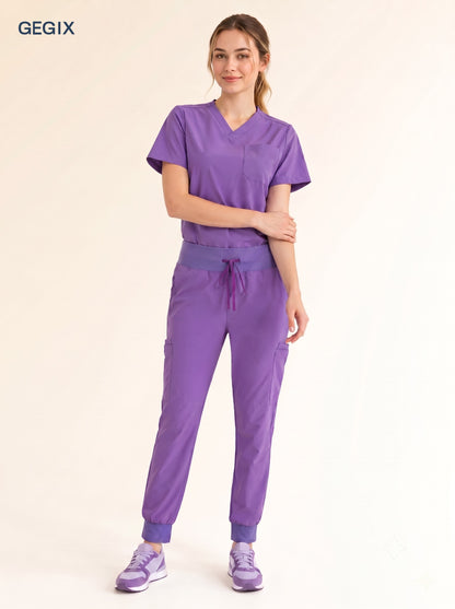 GEGIX Women Classic Scrub Suits Set - Tailored Comfort Workwear