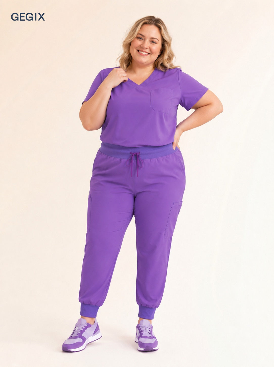 GEGIX Women Classic Scrub Suits Set - Tailored Comfort Workwear