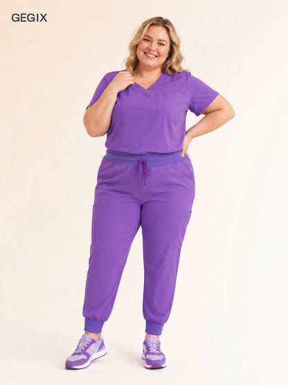 GEGIX Women Classic Scrub Suits Set - Tailored Comfort Workwear